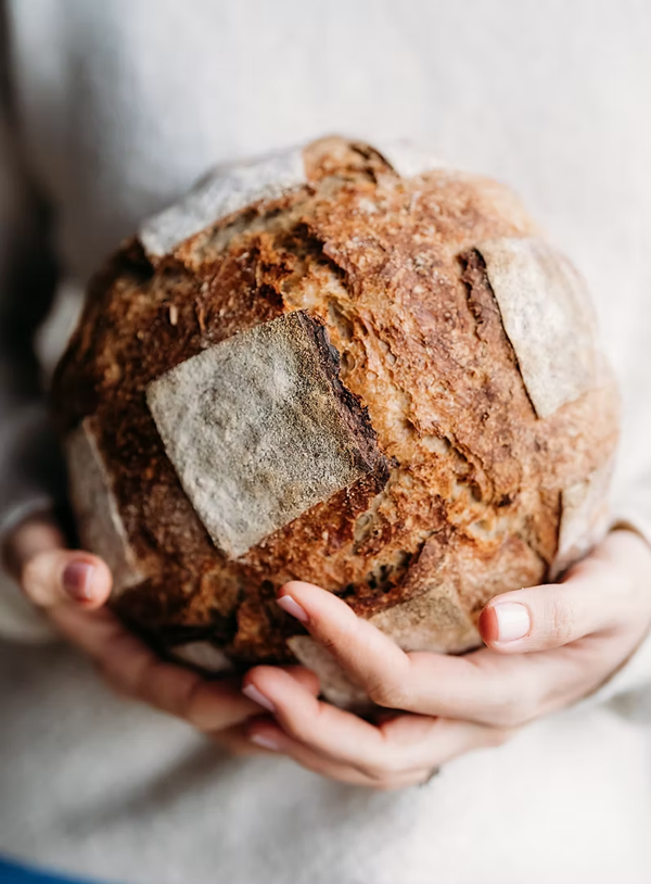 Artisan loaf of bread baked by Amelia of Amelia's Bakehouse