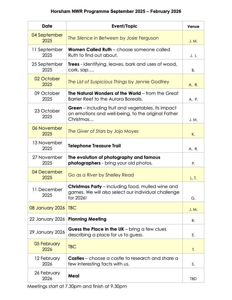 Nwr Programme Sep 2025-Feb 2026 - NWR